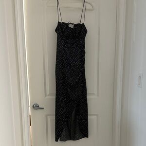 Zara Black Maxi Dress with White Dots